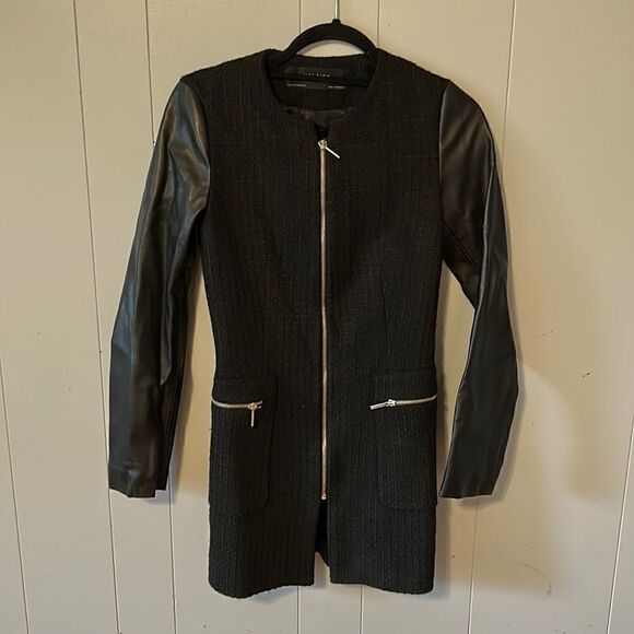 Zara Mixed Media Jacket Size XS - Picture 1 of 2
